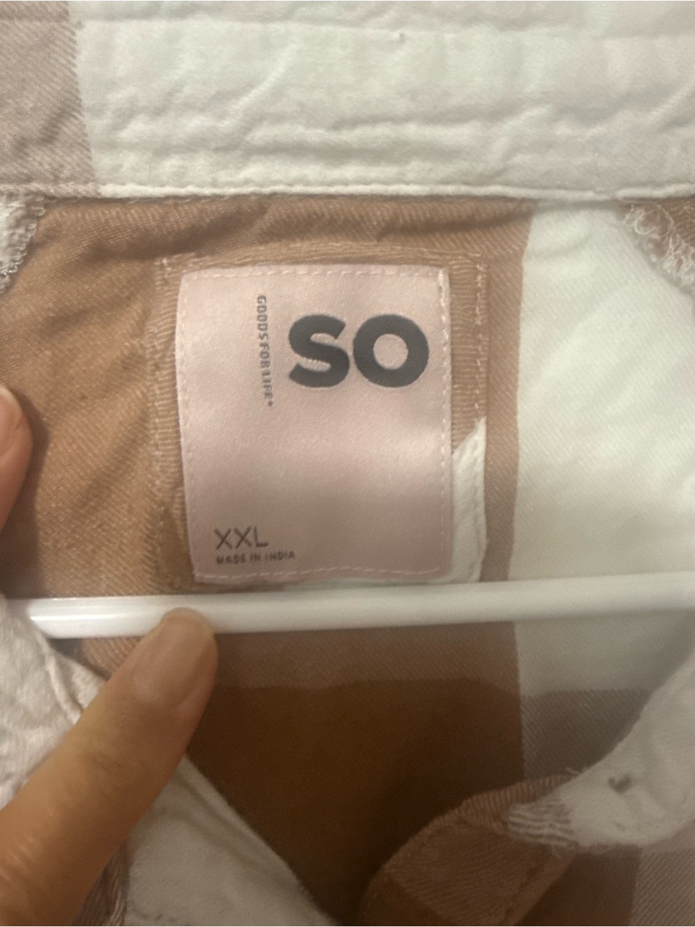 SO Brown and White Oversized Check Button-Down Shirt - Picture 3 of 6